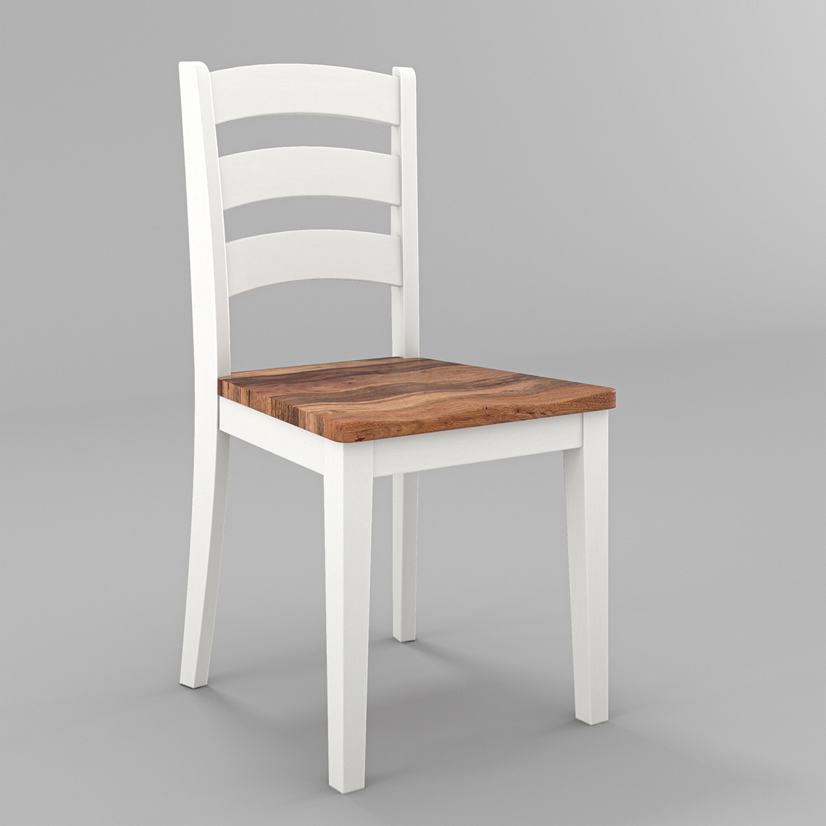 Moosonee Two Tone Solid Wood Farmhouse Ladder Back Dining Chair