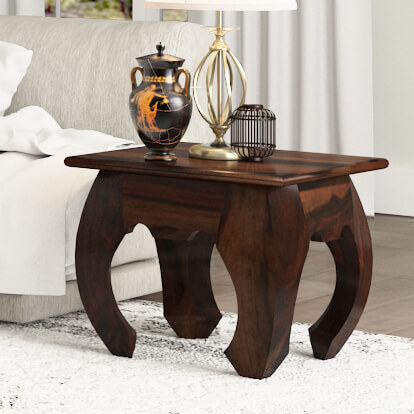 Santa Fe Rustic Solid Wood Square Opium End Table