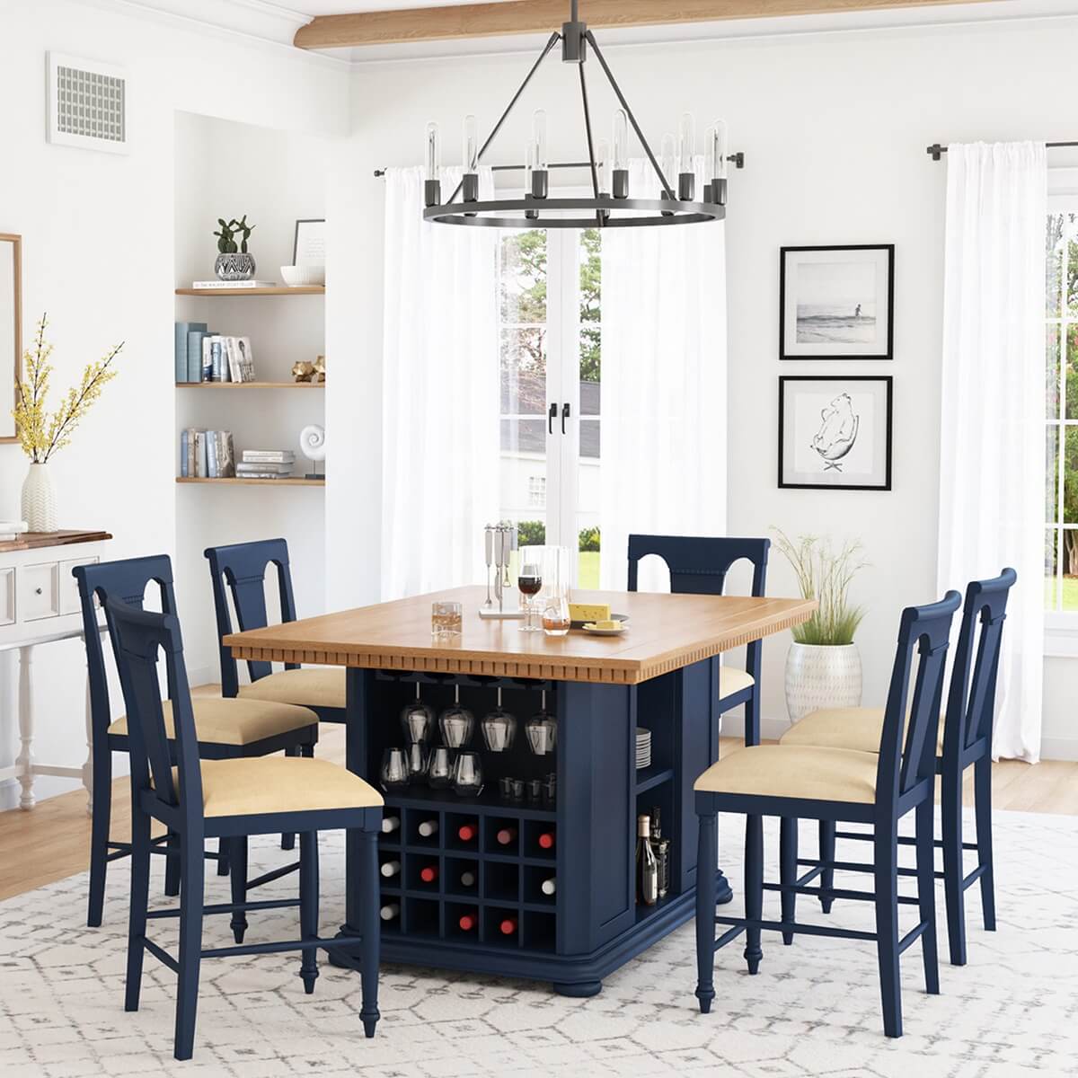Ono Modern Counter Height Bar Table Set With Storage