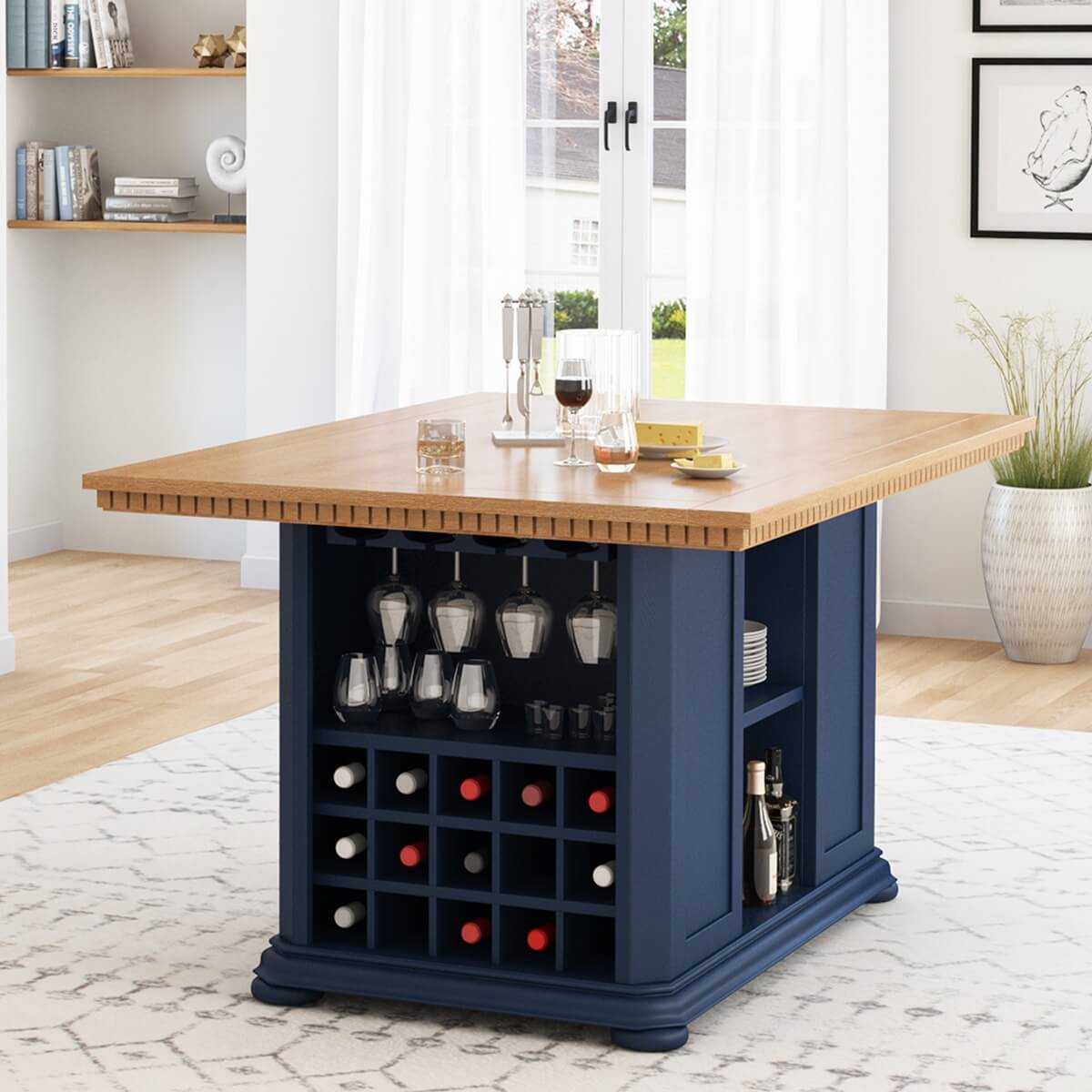 Ono Modern Counter Height Bar Table With Storage