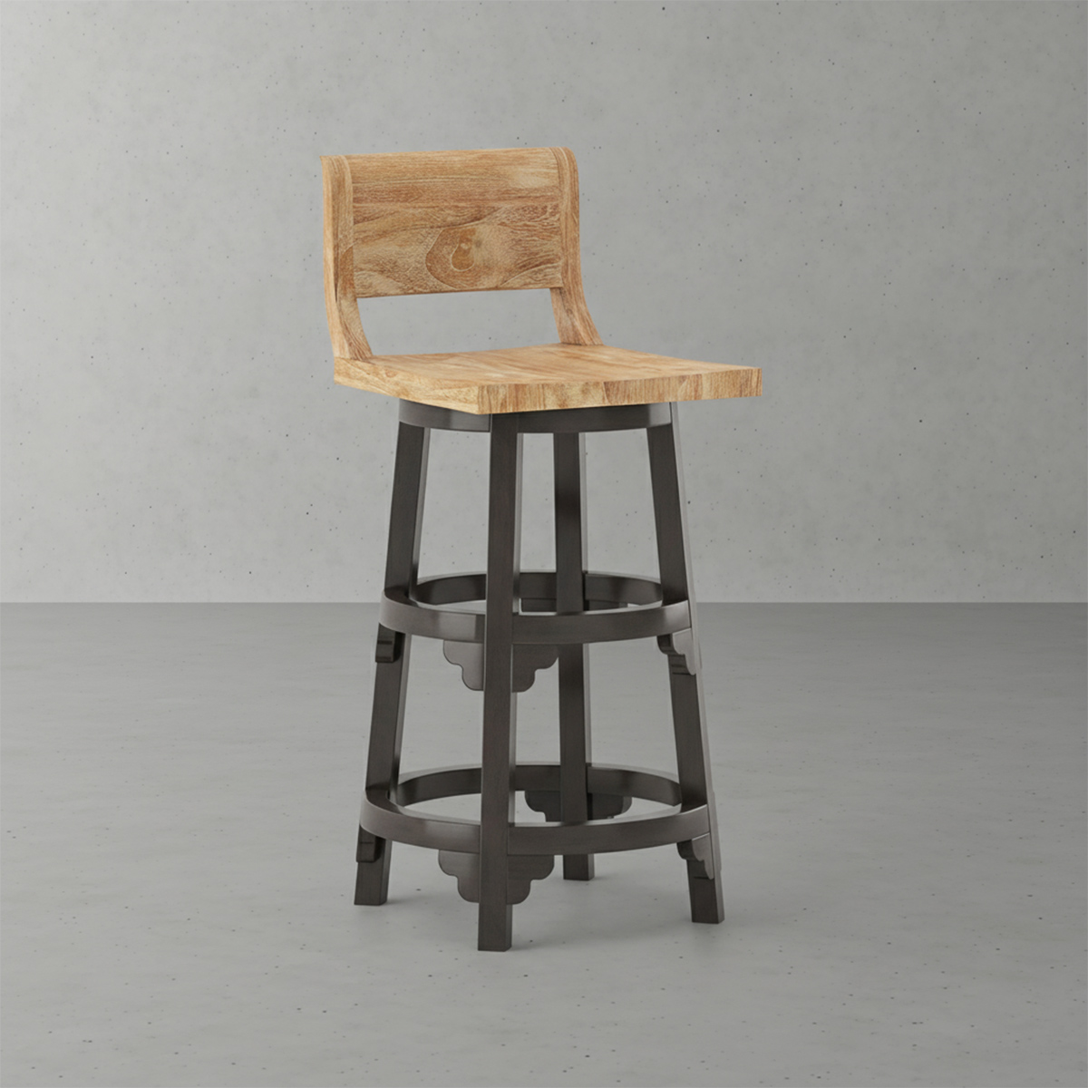Cortona Farmhouse Bar Height Stools With Backs