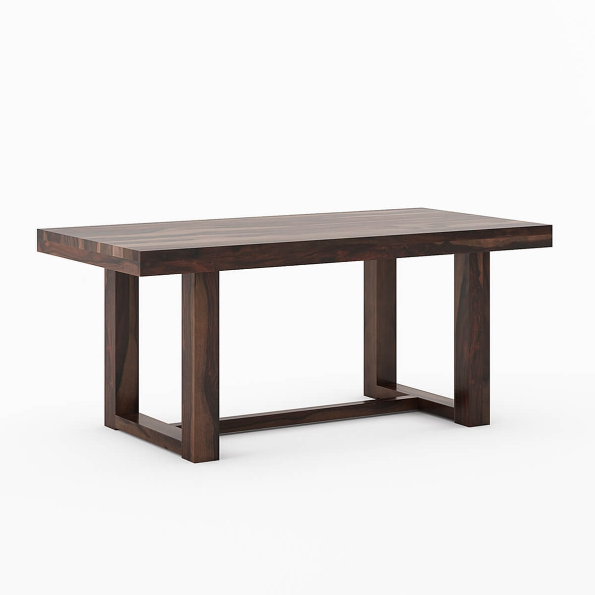 Galveston Rustic Solid Dining Table With Square Framed Legs