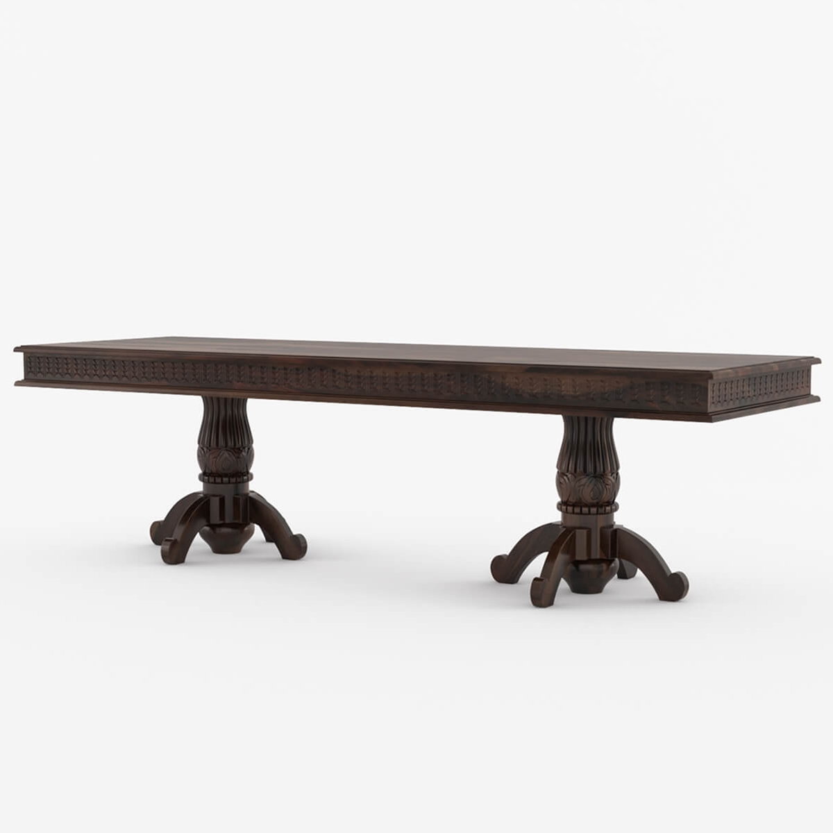 Nottingham Rustic Solid Wood Double Pedestal Dining Table