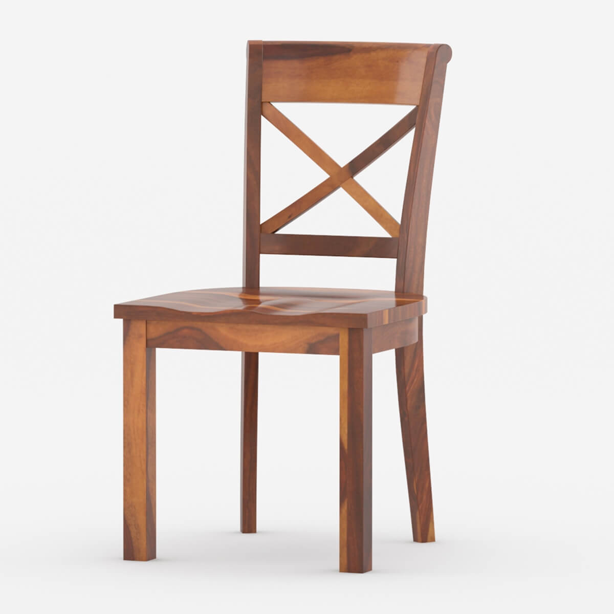 Seward Rustic Solid Wood X Back Dining Chair