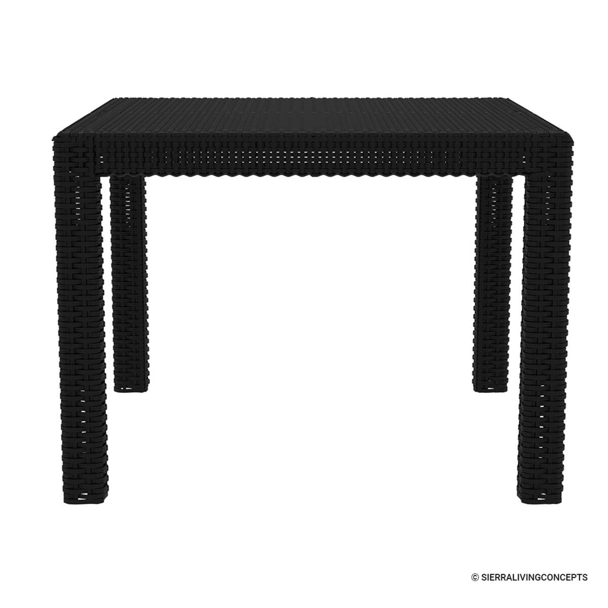 Sorrento Black Wicker Outdoor Dining Table
