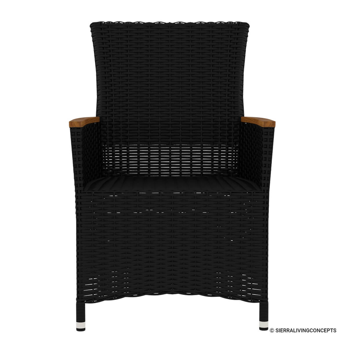 Sorrento Black Wicker Outdoor Dining Armchair