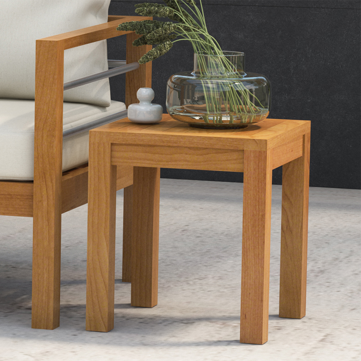 Bilston Teak Wood Outdoor Side Table