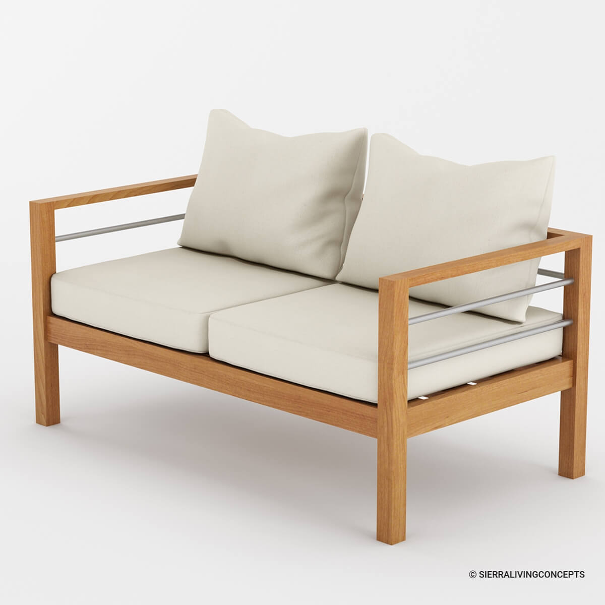 Bilston Outdoor Rustic Teak Wood 2 Seater Sofa