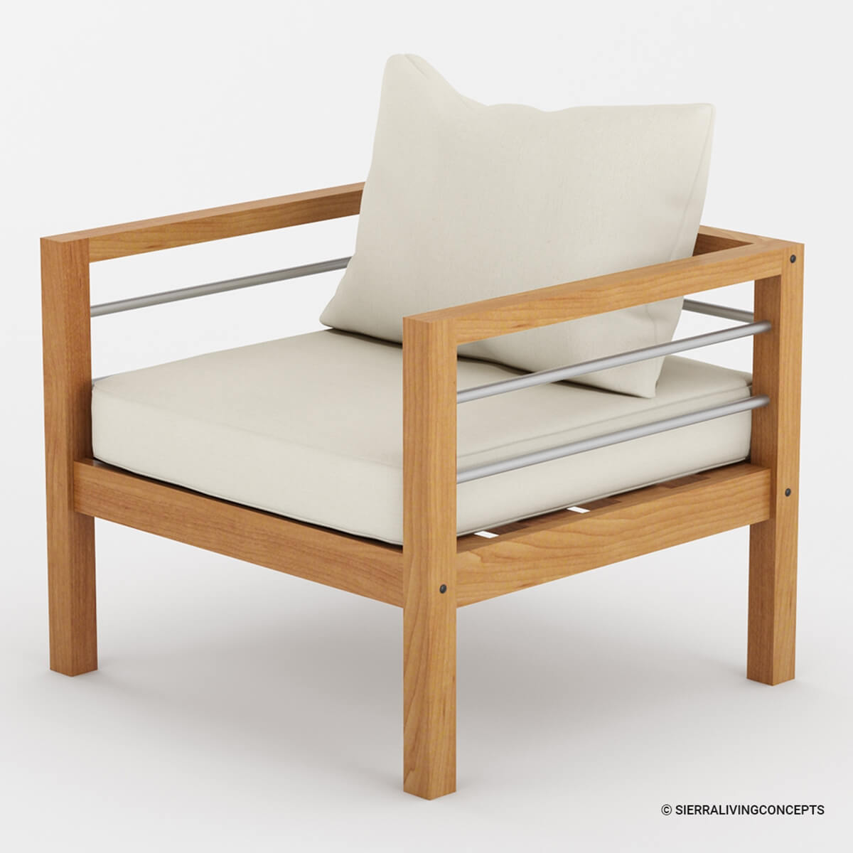 Bilston Outdoor Rustic Teak Wood Single Seat Sofa