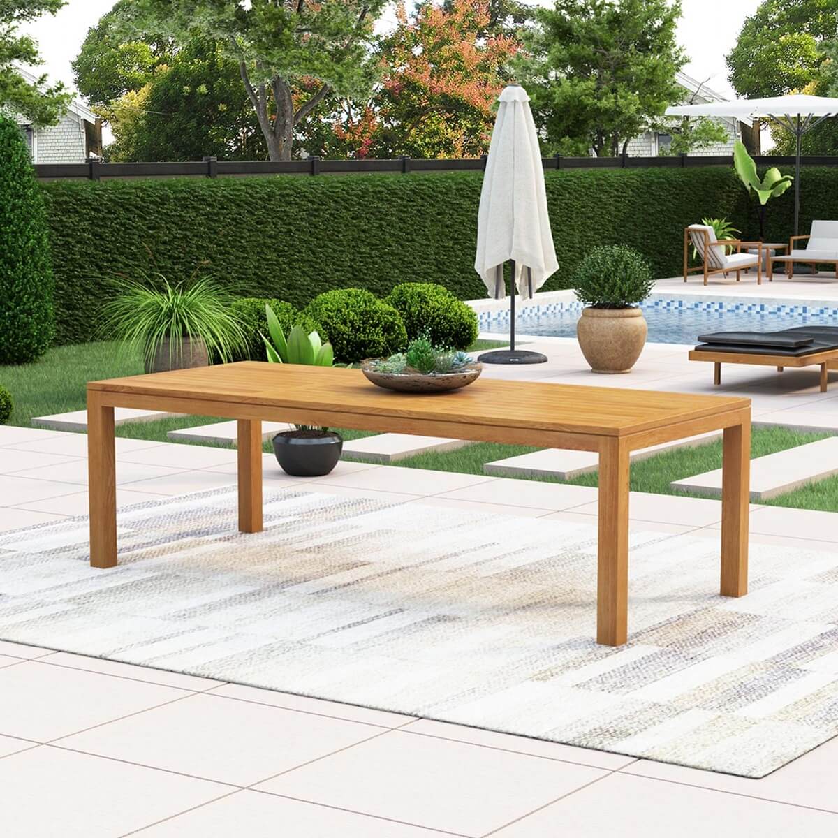 Bernburg 8 Person Teak Outdoor Dining Table