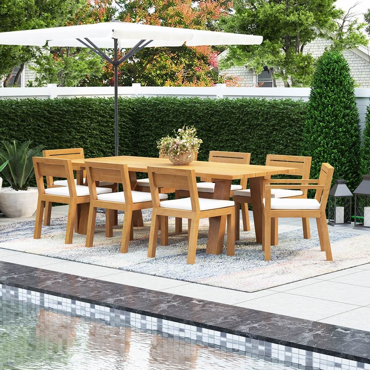 Halmstad Rustic Outdoor Dining Table & Chairs Set