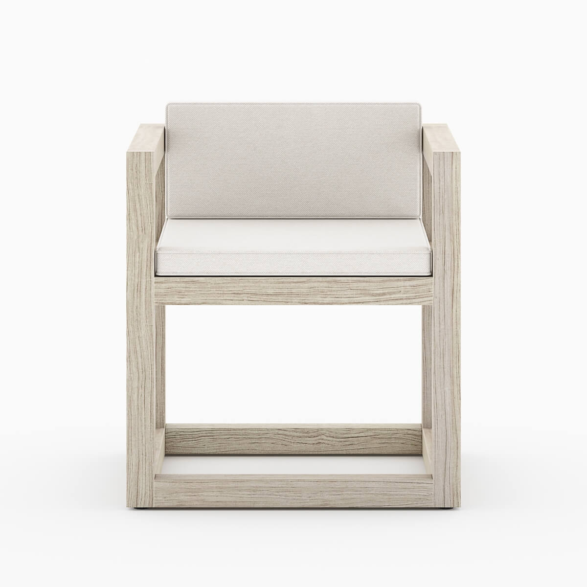 Ledbury Modern Rustic Teak Outdoor Dining Chair with Cushion