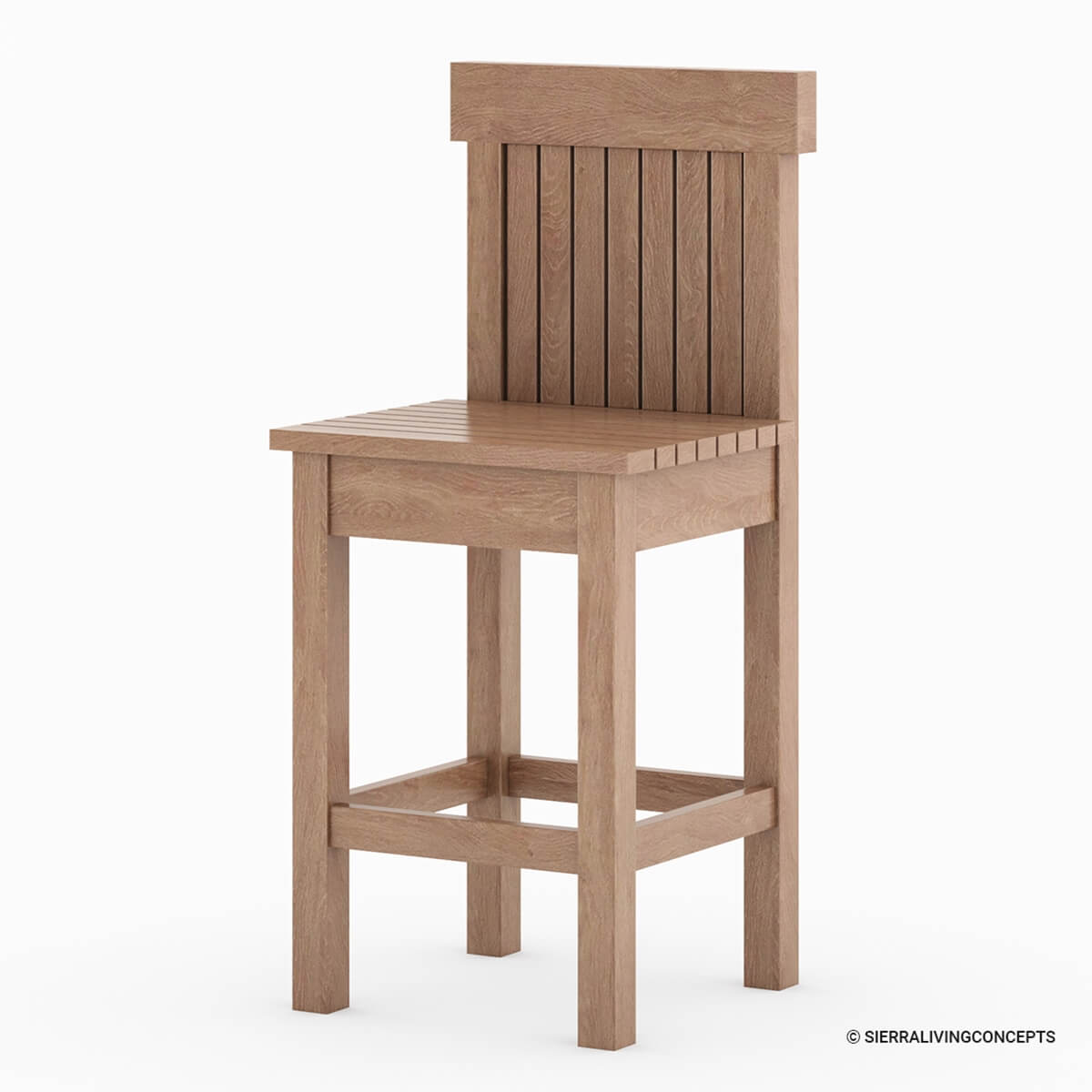 Brantford Teak Bar Height Outdoor Stools (Set of 2)