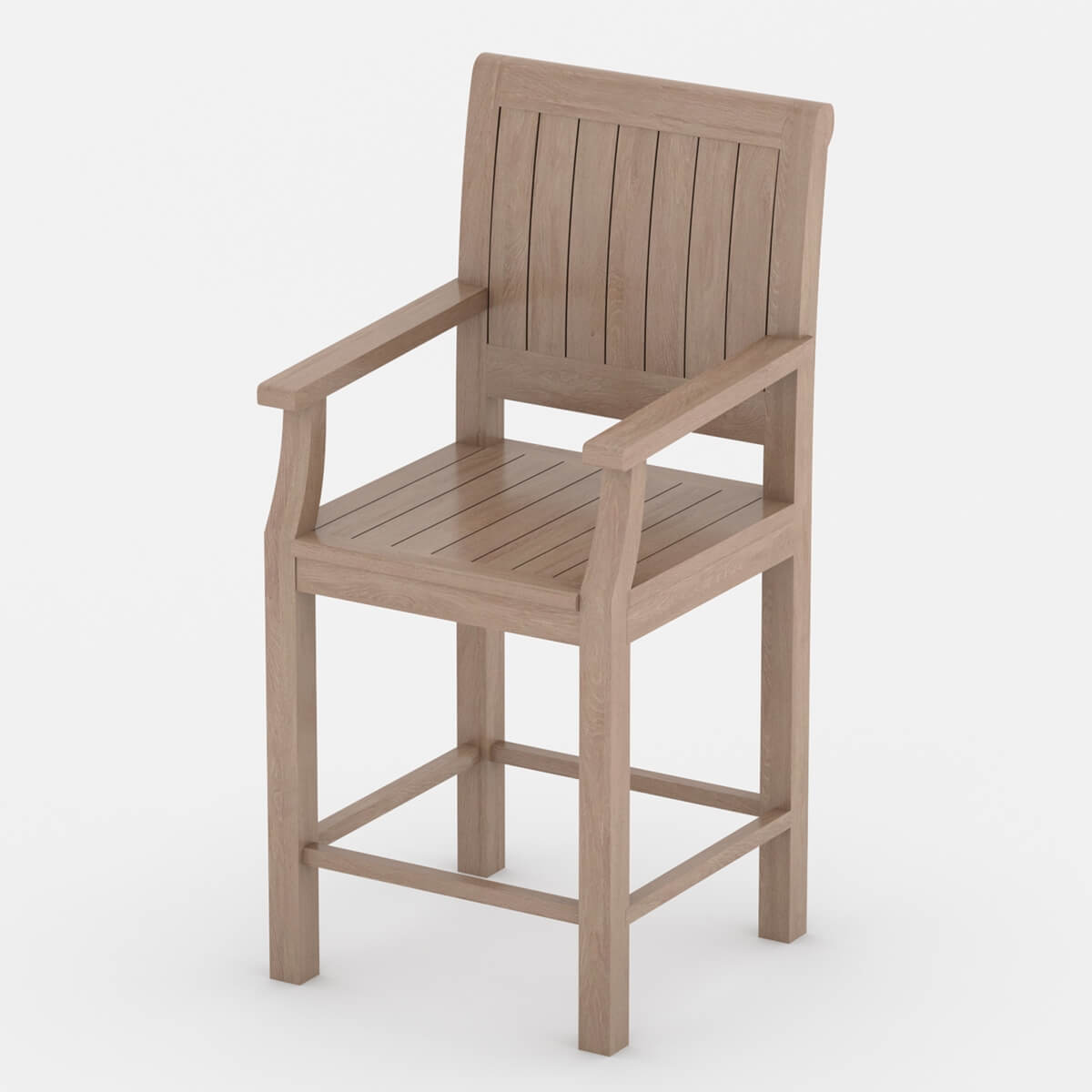 Wismar Teak Wood Bar Height Outdoor Chair