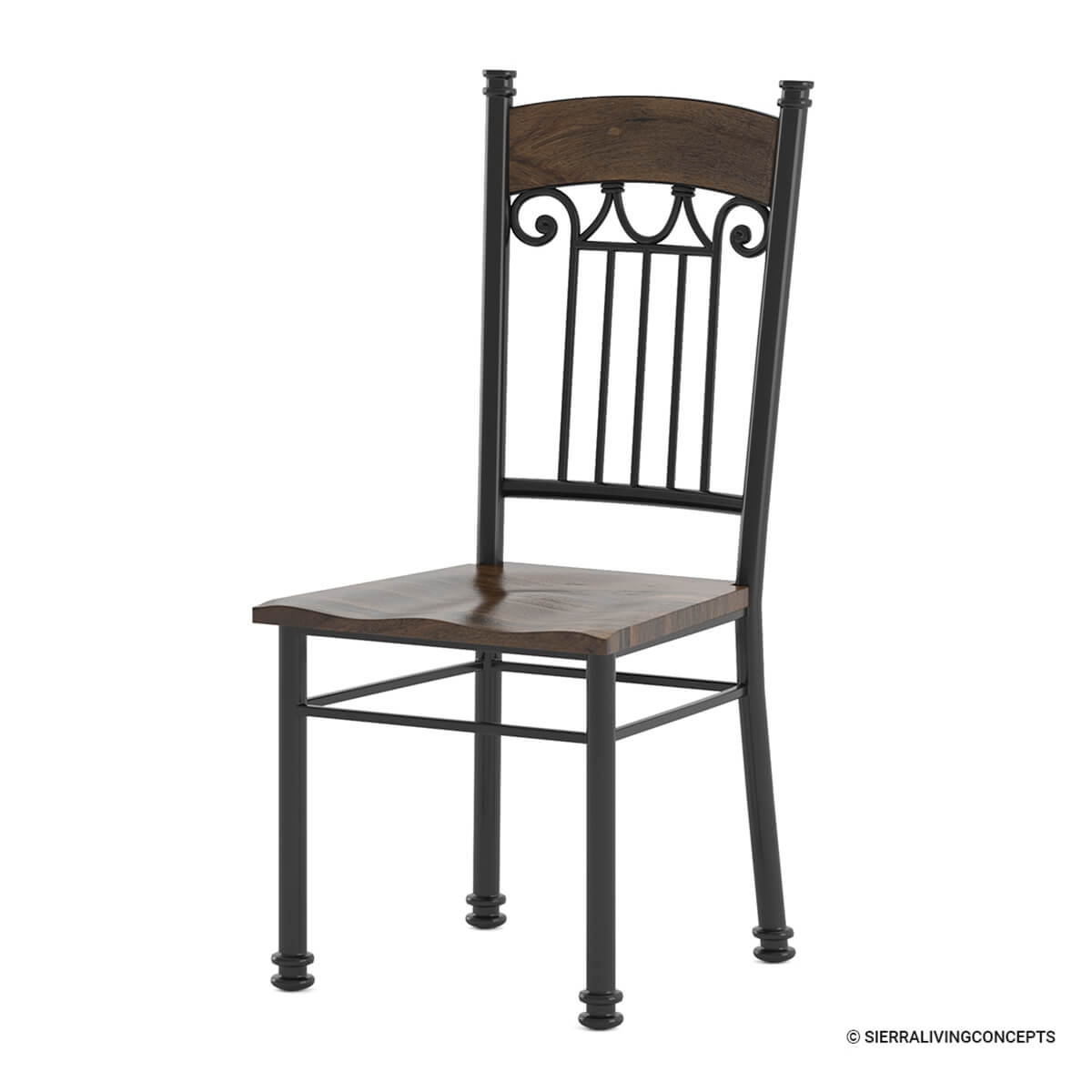 Mansfield Solid Wood & Wrought Iron Dining Chair