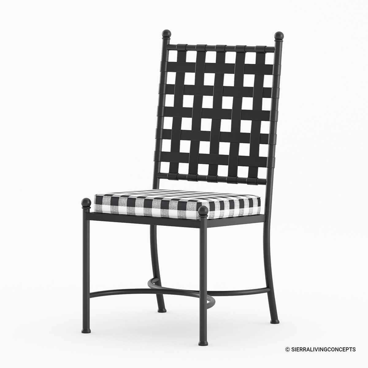 Muskegon Black Grid Industrial Style Wrought Iron Dining Chair