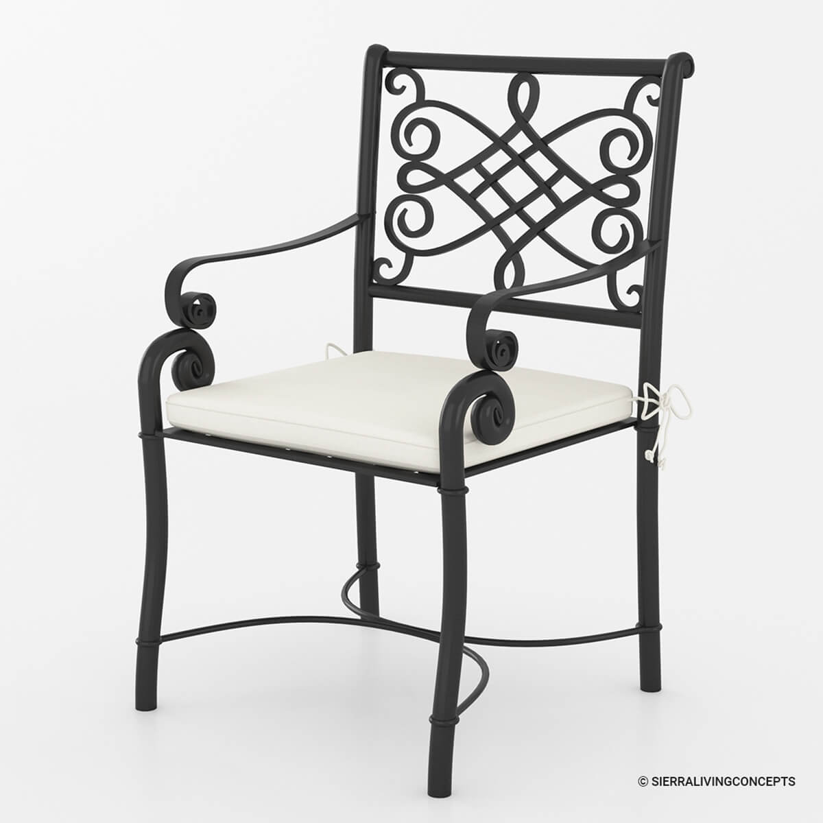 Clamart Solid Wood & Wrought Iron Round Patio Dining Chair
