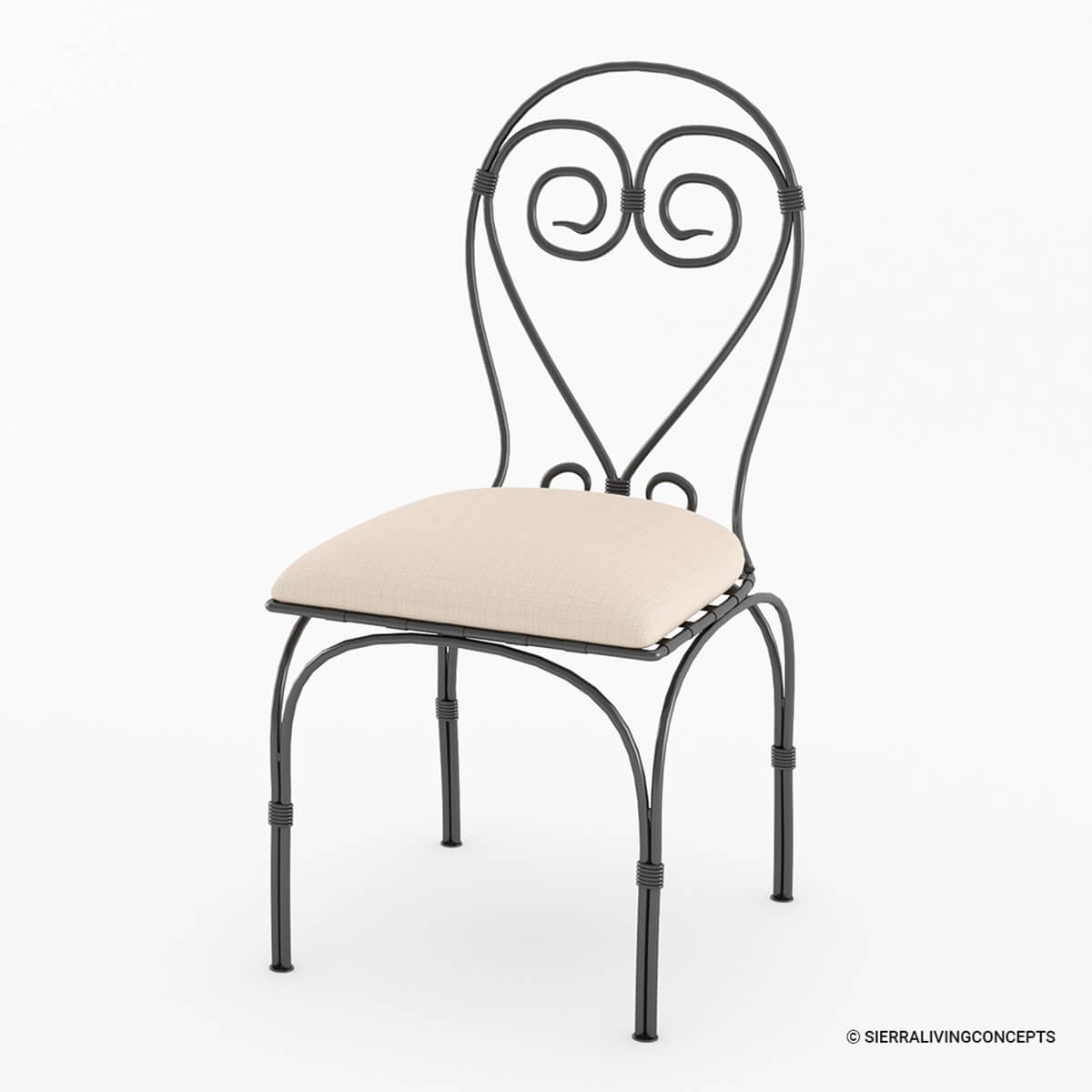 Pearland Handcrafted Industrial Wrought Iron Dining Chair