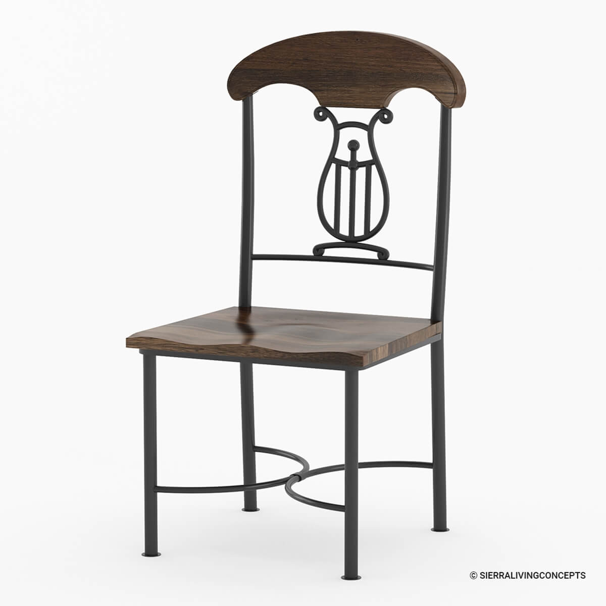 Abbeville Solid Wood & Wrought Iron Dining Chair