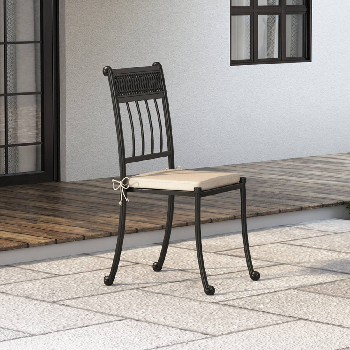 Wickenburg Modern Industrial Wrought Iron Dining Chair