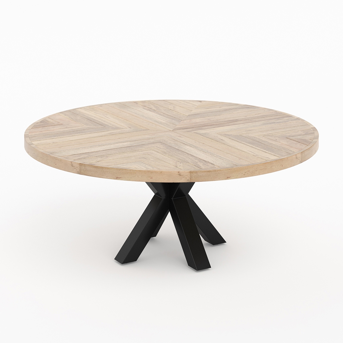 Coralville Rustic Solid Wood 2 Tone Round Dining Table