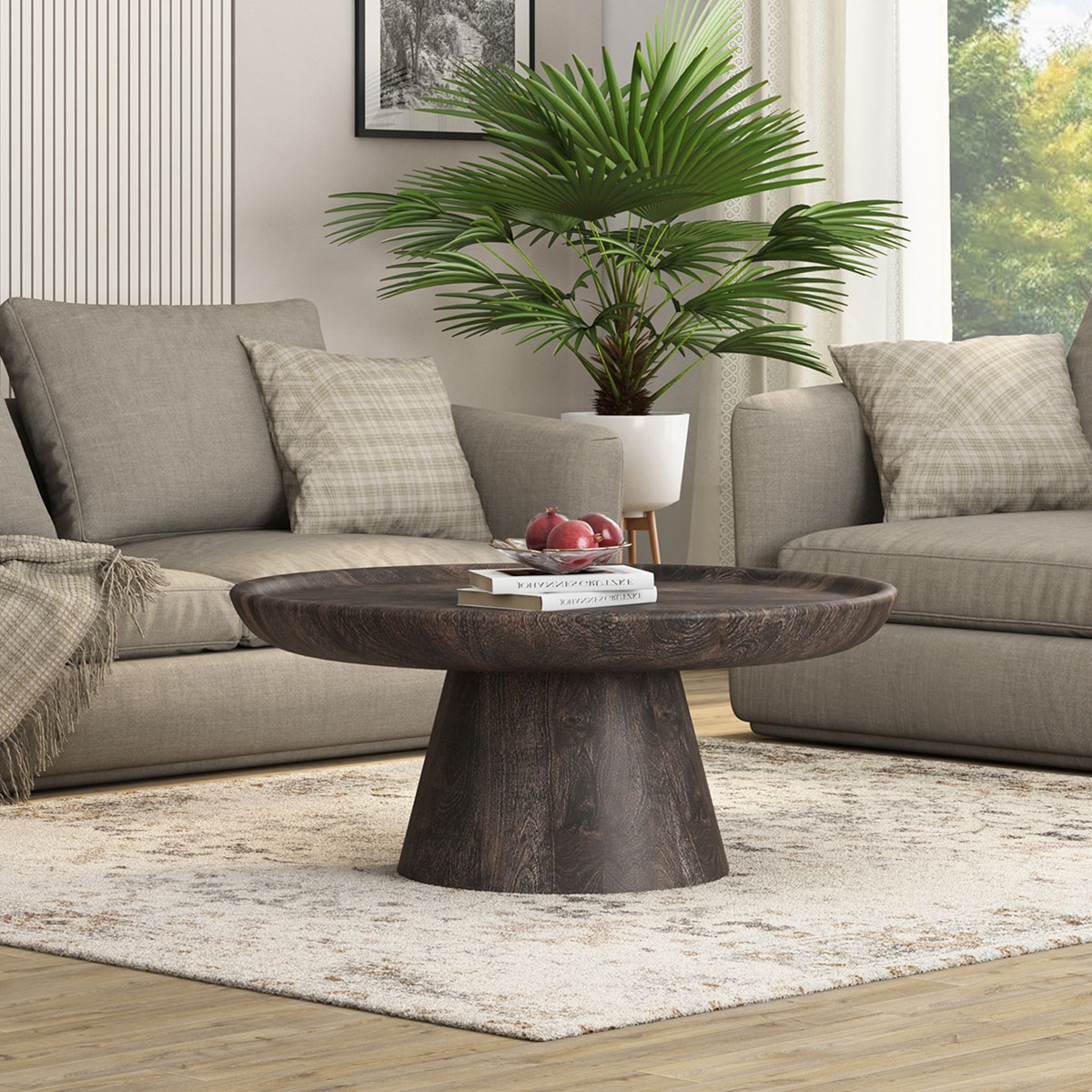 Pontevedra 42 Inch Round Pedestal Coffee Table
