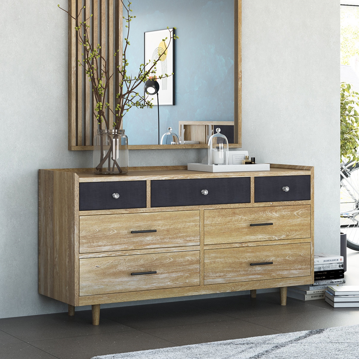 Haddington Rustic Solid Wood 7 Drawer Bedroom Dresser