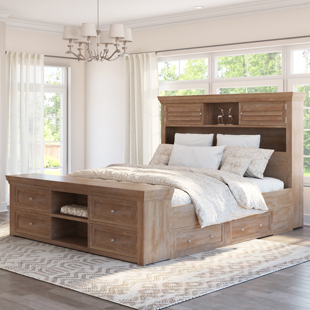 Shrewsbury Farmhouse Solid Wood Platform Storage Bed