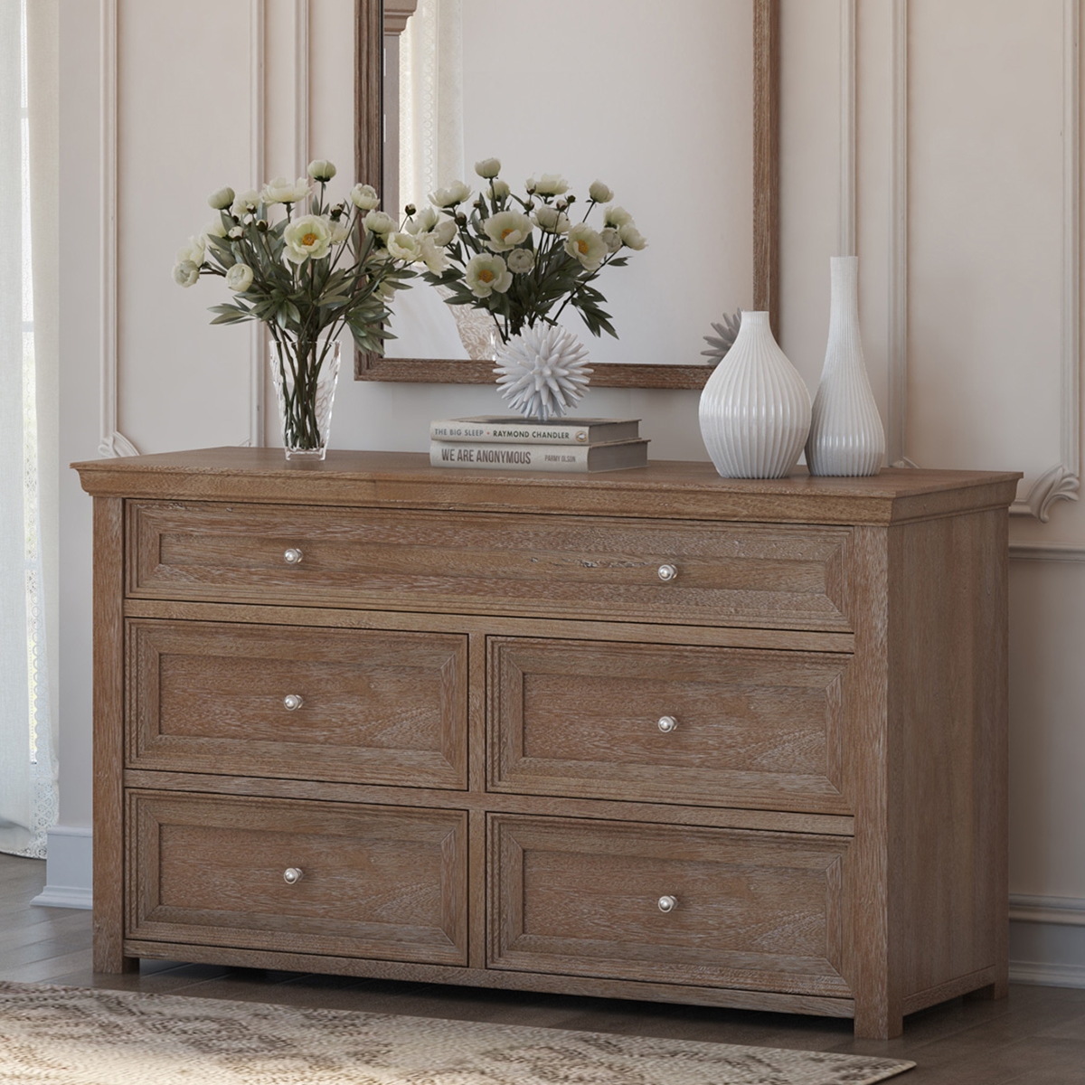 Shrewsbury Rustic Solid Wood 5 Drawer Bedroom Dresser