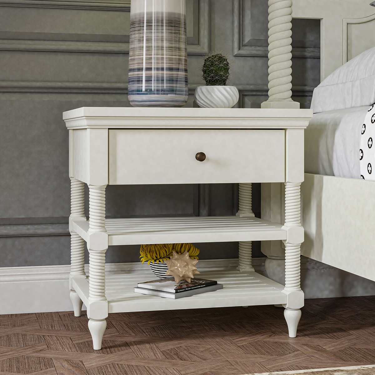 Hartlepool Natural Solid Wood 1 Drawer Bedroom Nightstand