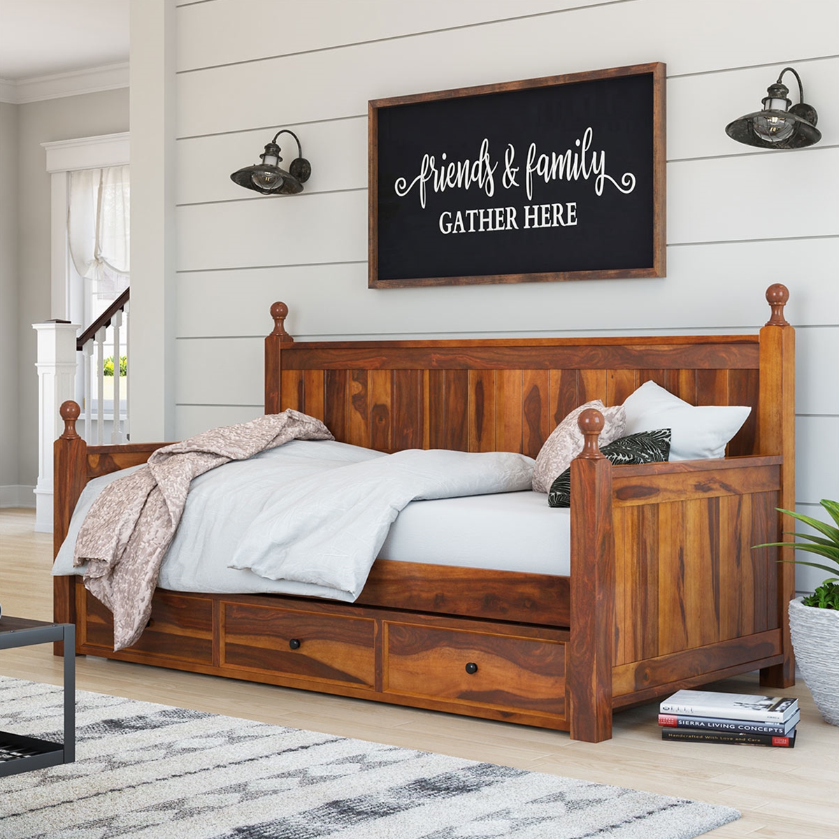 Lucerne Solid Wood Twin Daybed With Storage Drawers