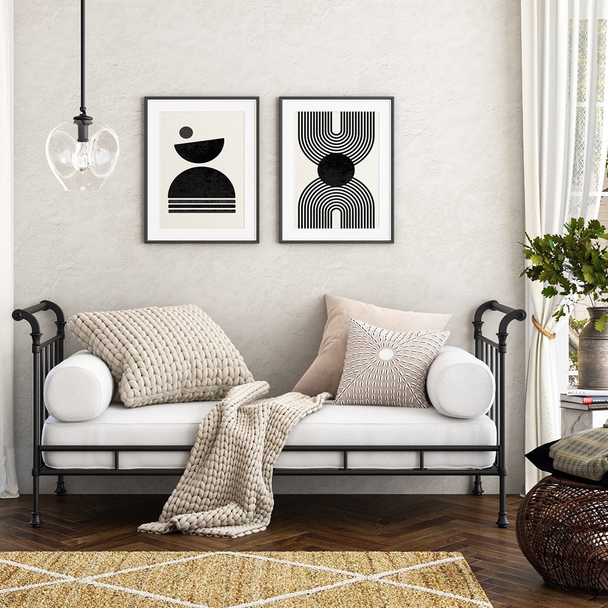 Bayonne Black Metal Twin Size Daybed