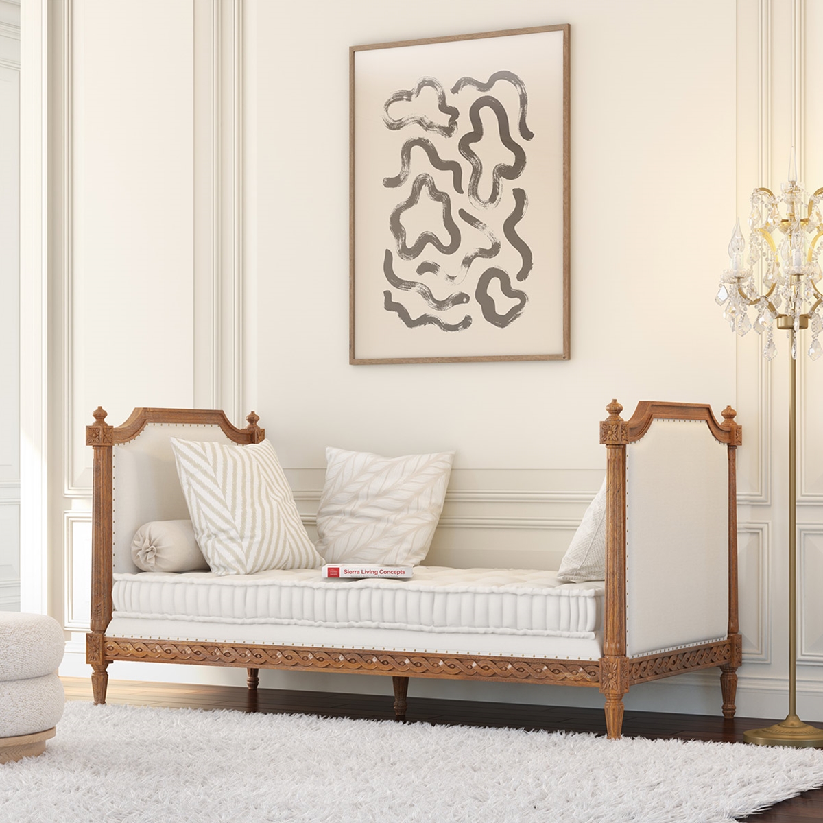 Menifee Vintage French Upholstered Daybed