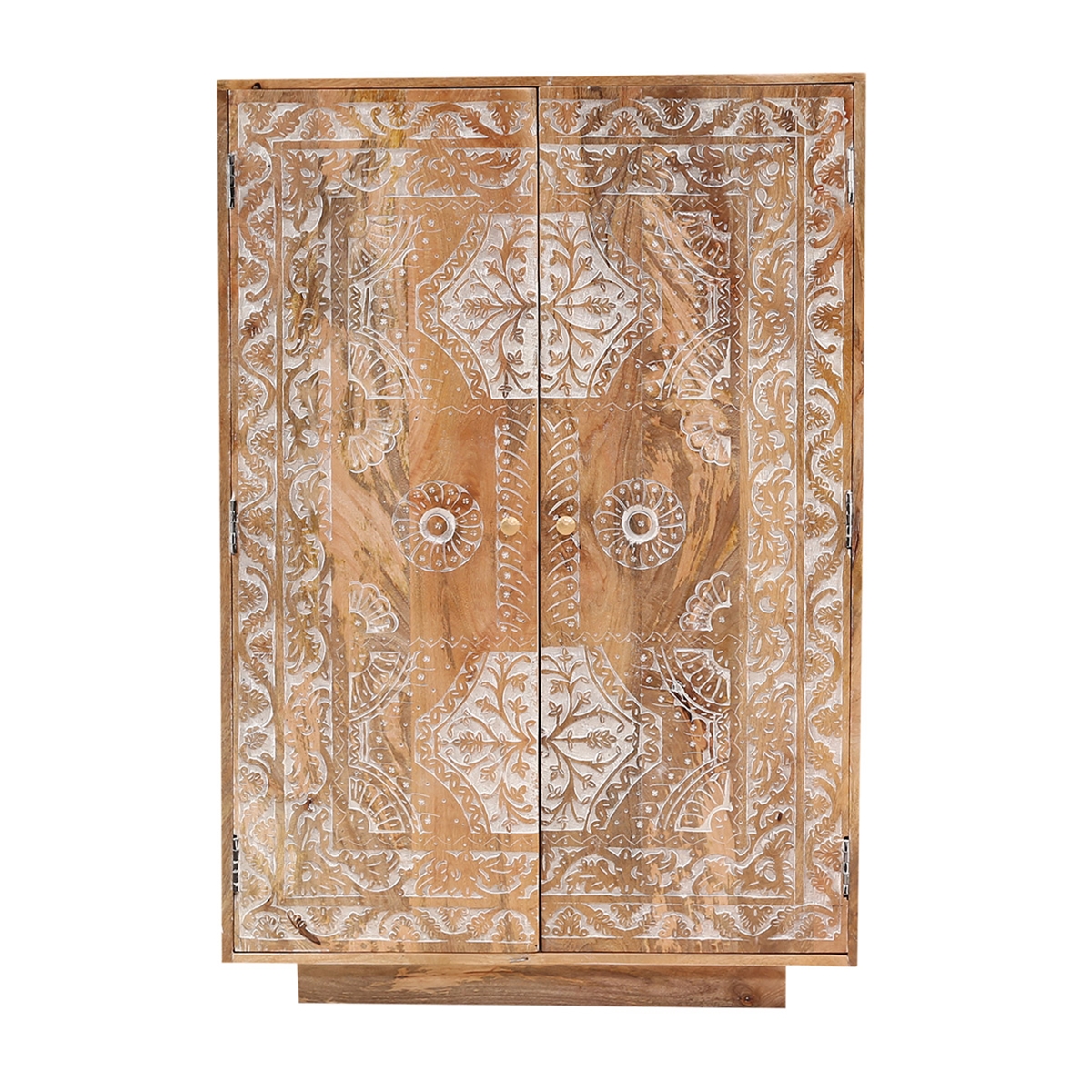 Norwalk Traditional Rustic Hand Carved 3 Tier Armoire
