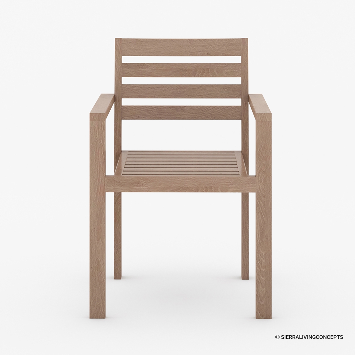 Dornbirn Outdoor Rustic Teak Wood Armchair with Back Rest