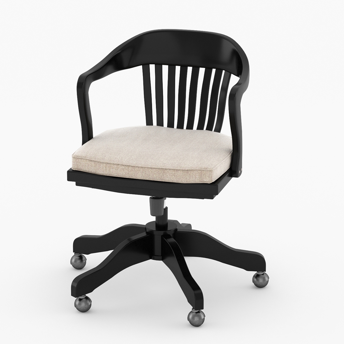Bloomfield Farmhouse Solid Wood Ergonomic Rolling Office Chair