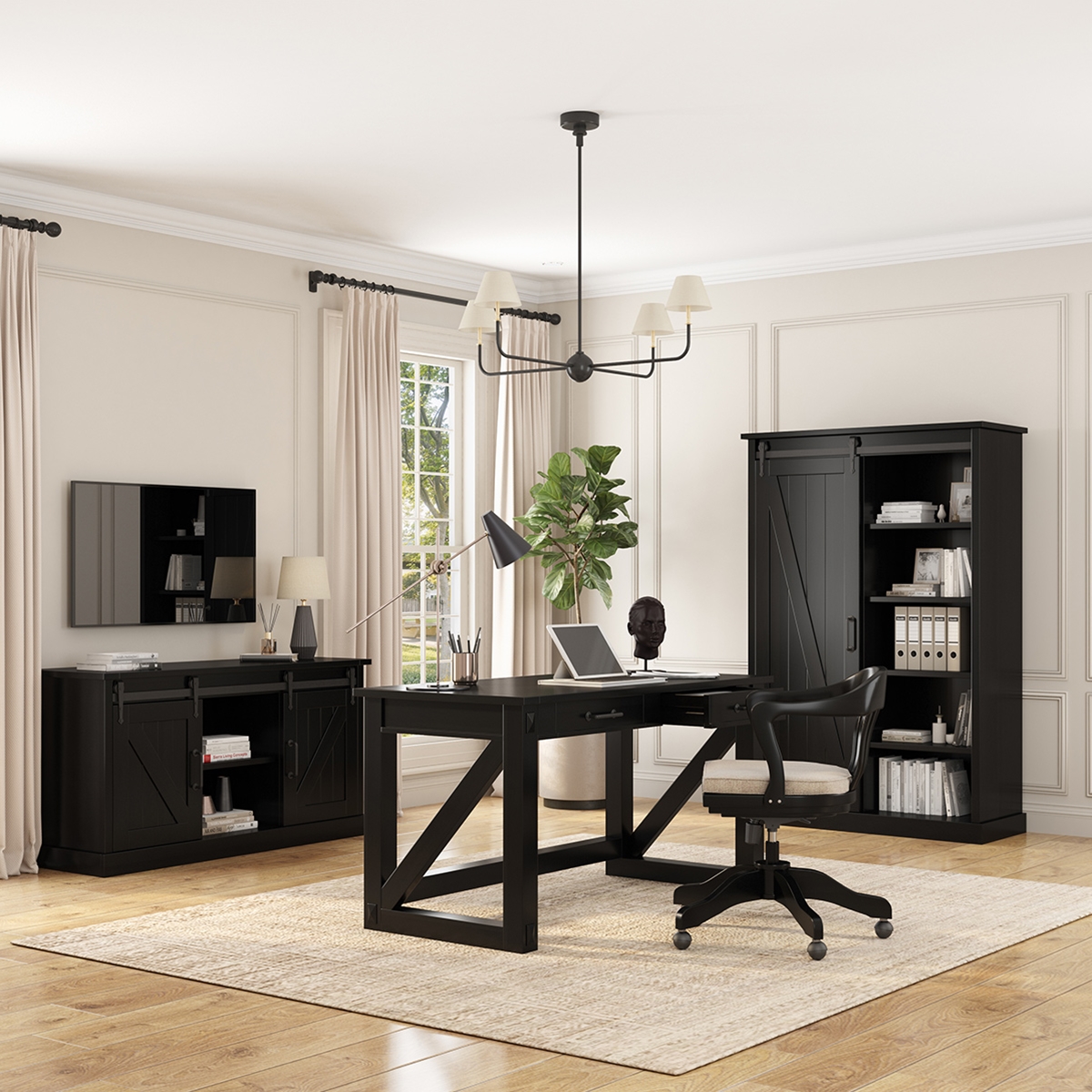 Bloomfield Solid Wood Home Office Furniture Set