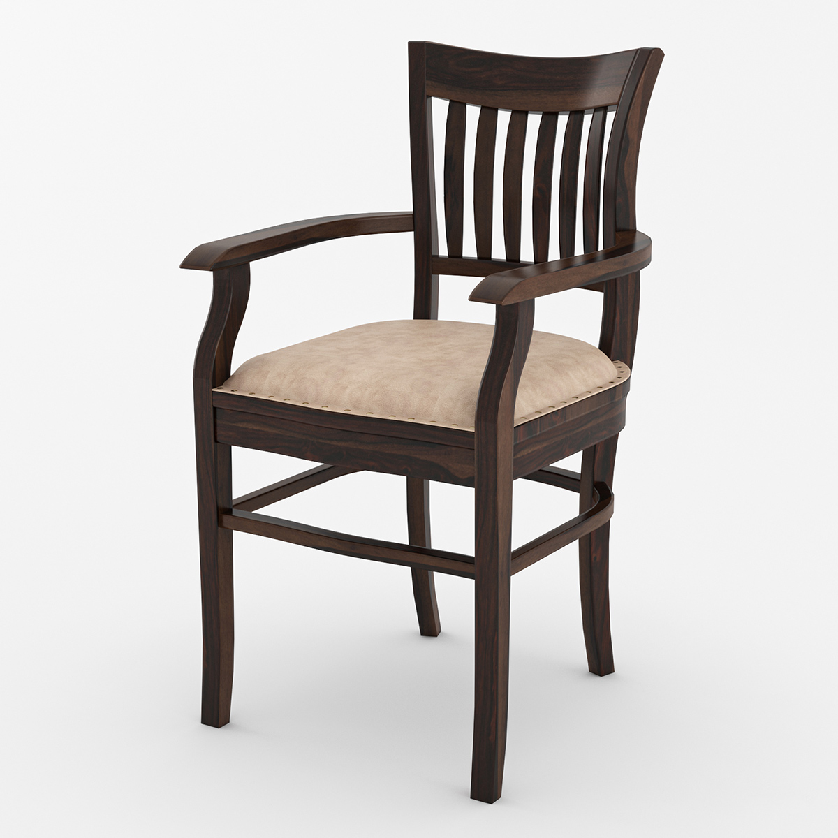 Chantilly Chic Handcrafted Dining Armchair with Upholstered Seat