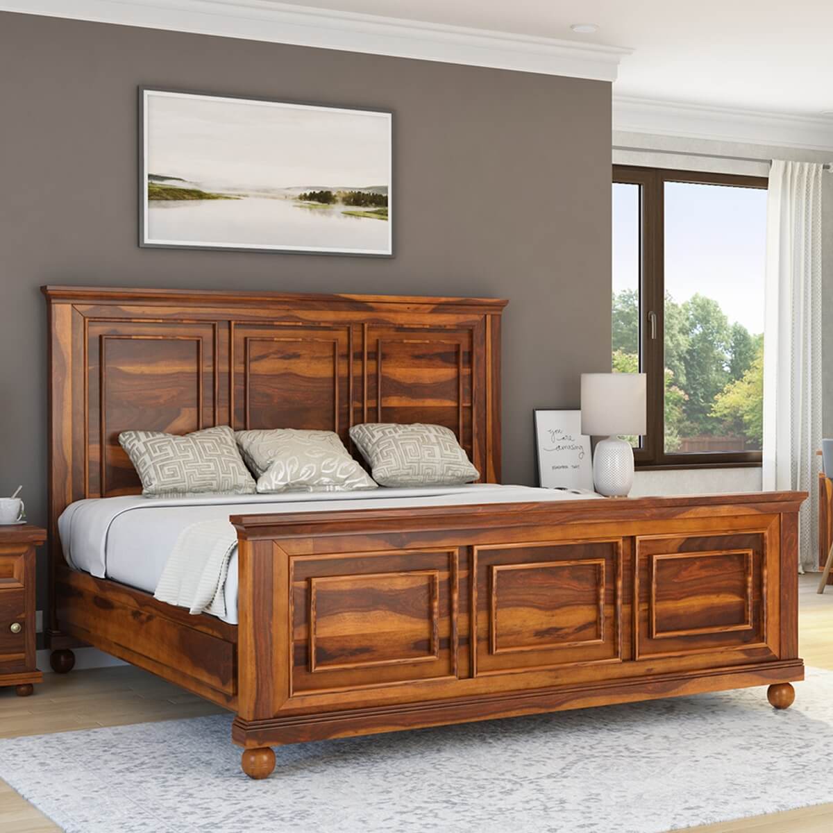 Pecos Mission Solid Wood Platform Bed Frame