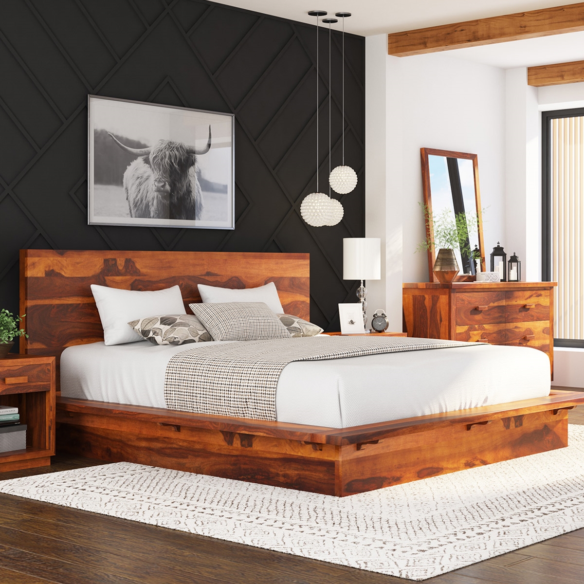 Delaware Solid Wood 4 Piece Bedroom Set
