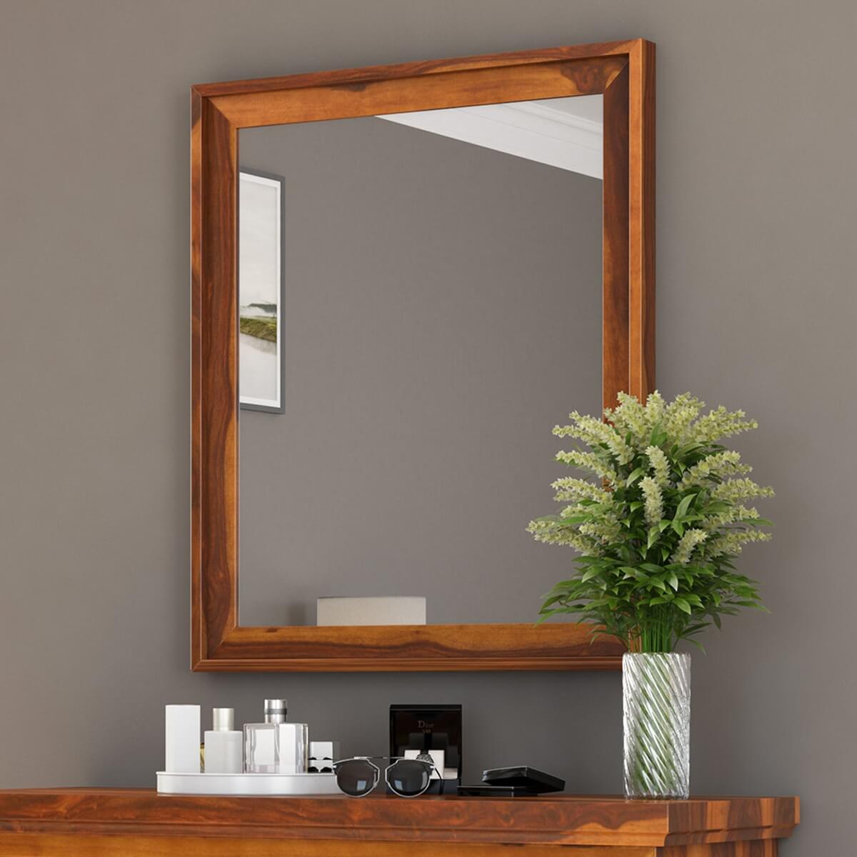 Pecos Solid Wood Rustic Dresser Mirror with Frame