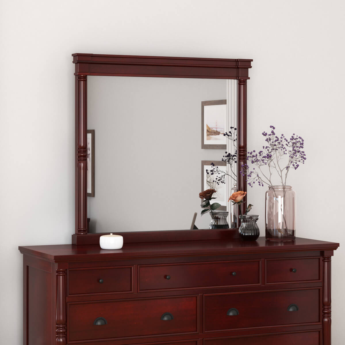 Cayuta Traditional Style Solid Mahogany Wood Mirror Frame