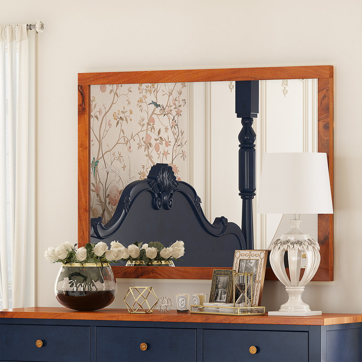 Repton Rustic Solid Wood Framed Mirror