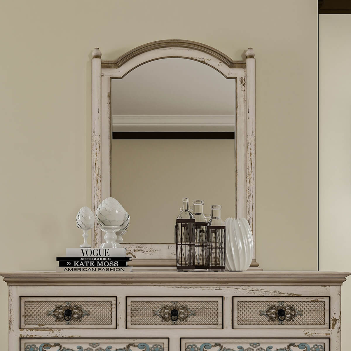 Colmar Solid Mahogany Wood Arched Mirror Frame