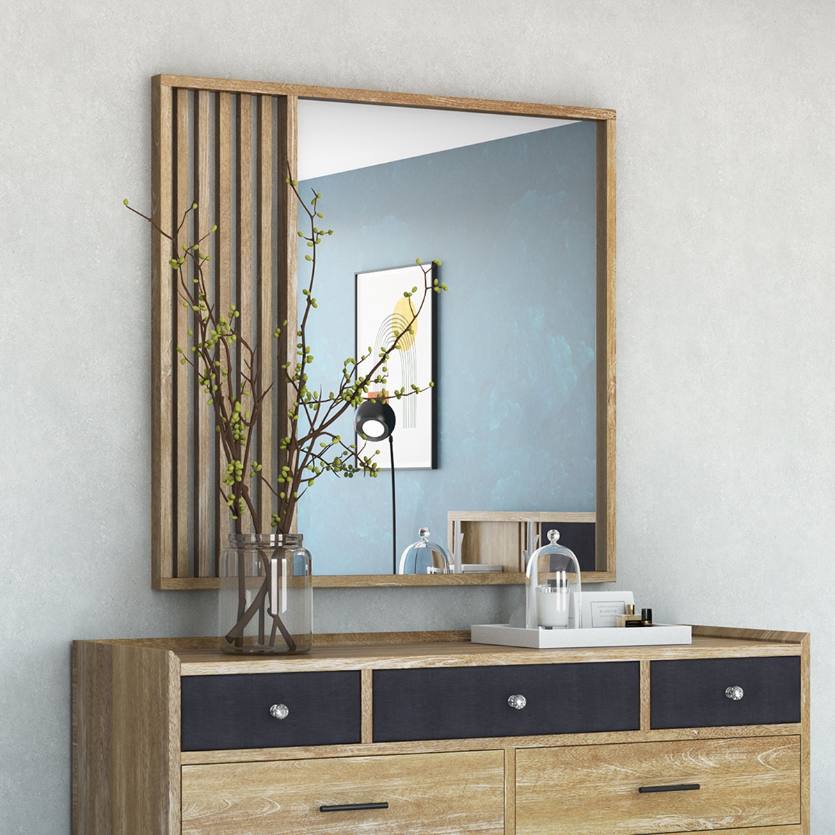 Haddington Rustic Modern Solid Wood Mirror Frame