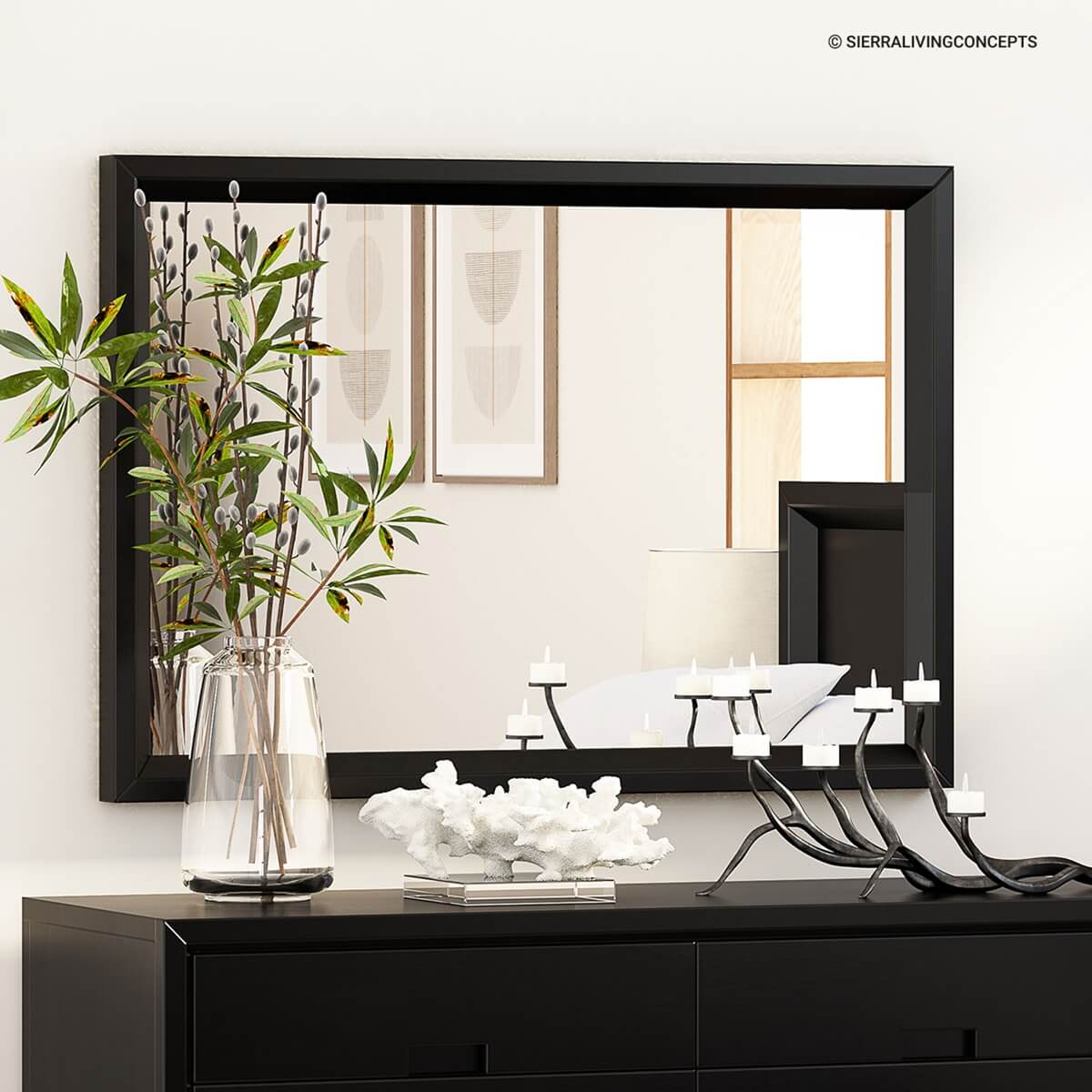 Modern Simplicity Mocha Solid Wood Mirror Frame