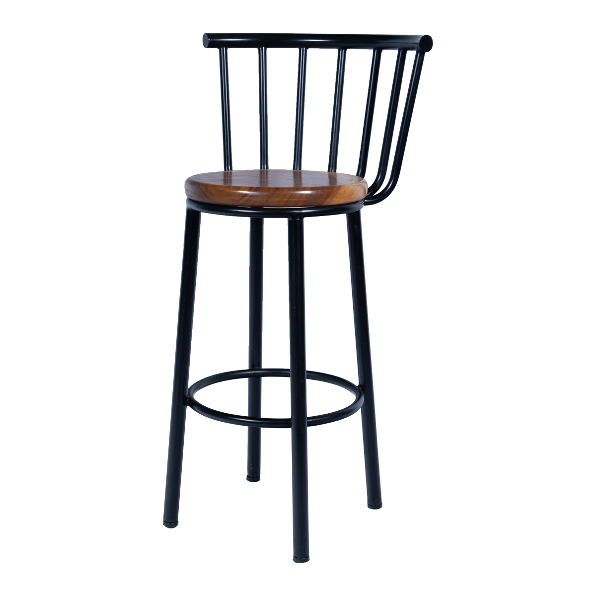 Ferndale Industrial Style Rustic Slatted Backrest Bar Chair
