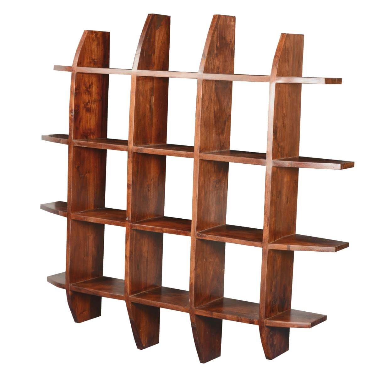 Modern Rustic Acacia Wood 59" Sq Shadow Box Display Wall Frame