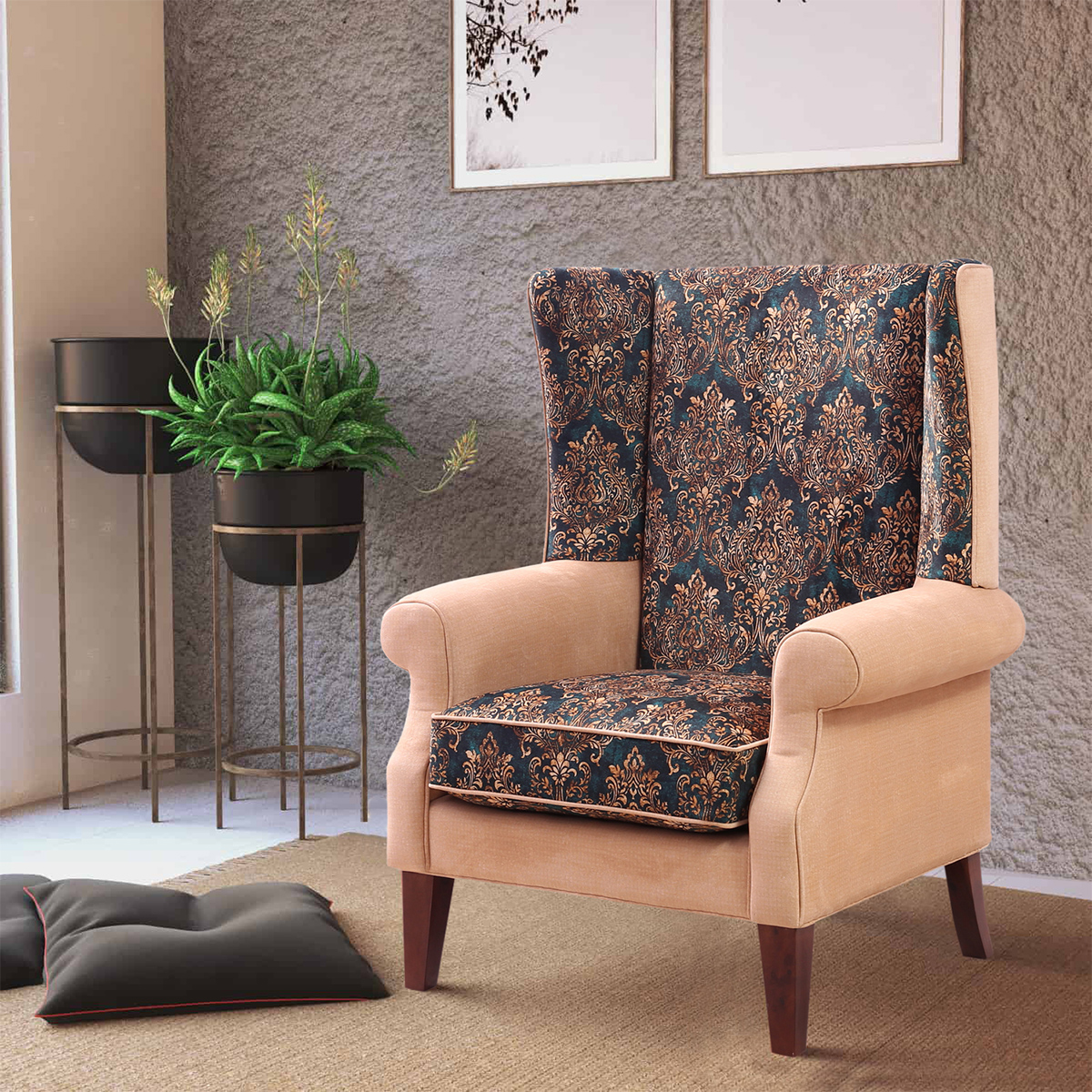 Frederica Solid Wood Mid-century Upholstered Sofa Chair