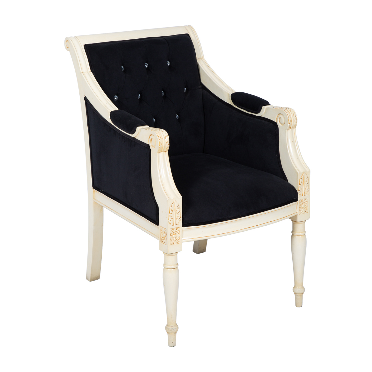 Essex Black Upholstered Wood Frame Accent Chair